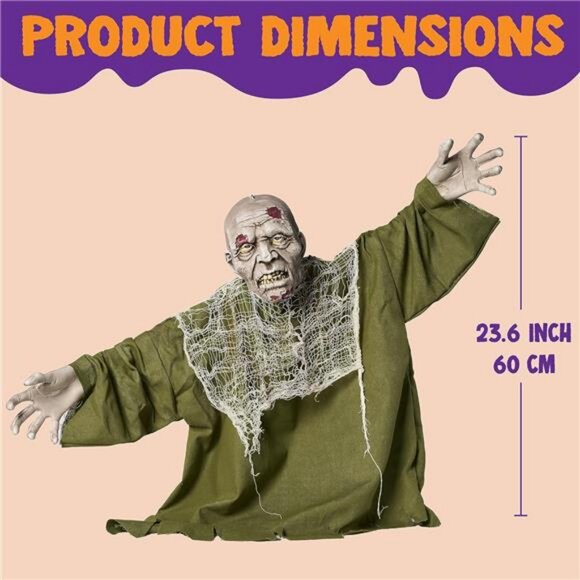 Halloween Animated Zombie Groundbreaker Outdoor Decor with...
